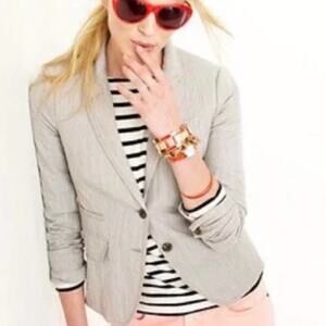 J. Crew Schoolboy Herringbone Two Button Collared Blazer Aged Driftwood Size 6